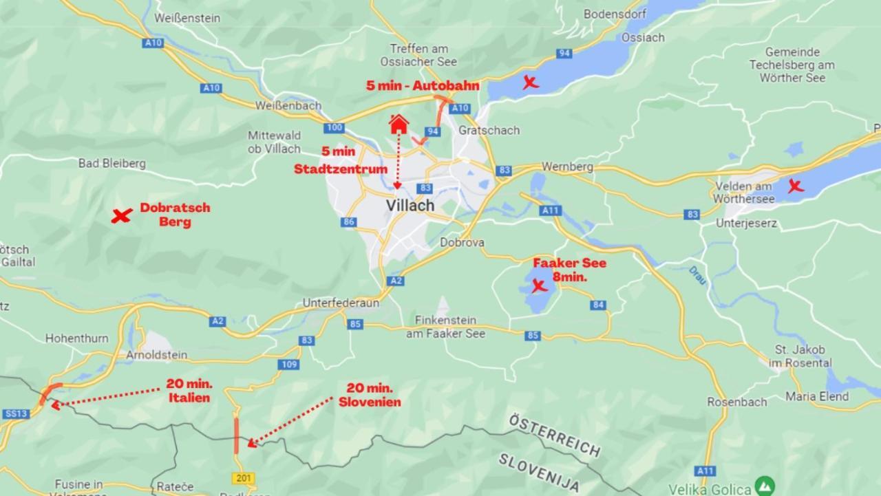 Panoramablick Exklusiv Leilighet Villach Eksteriør bilde